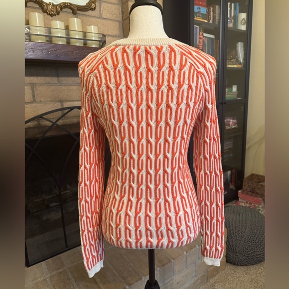 WILLOW & CLAY Orange & Ivory Knit Sweater - Medium - Picture 3 of 12